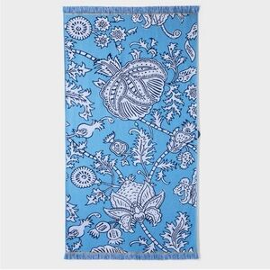 Roller Rabbit Sky Blue Floral Beach Towel
